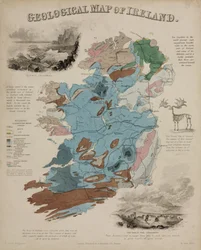 Geologische kaart van Ierland, ca. 1850