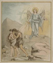 Adam en Eva worden uit de Hof van Eden verdreven