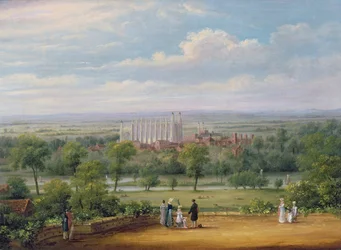 Eton College vanaf het terras van Windsor Castle