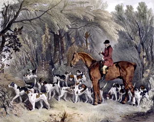 W. Head, jager bij de Donnington Hounds, gegraveerd door J.W. Giles, 1837