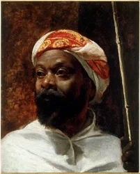 "Portret van een Arabische man" Schilderij van Richard Beavis (1824-1896) Privécollectie