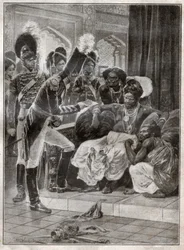 Kolonialisme in Sri Lanka (gravure)