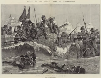 Slagen van het Britse leger, Alexandrië (gravure)