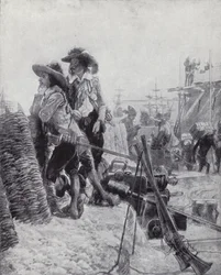 Stichting van Fort St George, Madras, door Francis Day van de Oost-Indische Compagnie