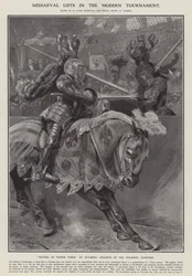 Middeleeuwse lijsten in het moderne toernooi (litho)