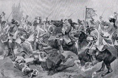 De slag bij Malplaquet, c.1910
