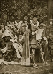 De hulde, de vrijgevigheid en het algemeen pardon bij de kroning van Jacobus I en Anna van Denemarken, 25 juli 1603, uit 