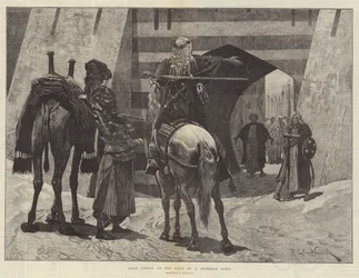 Arabische Hoofden bij de Poort van een Belegerde Stad
