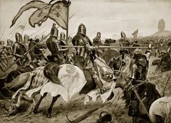 De slag bij Crecy, 26 augustus 1346, illustratie uit 