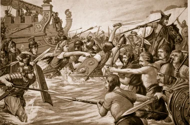De Landing van Julius Caesar, illustratie uit 