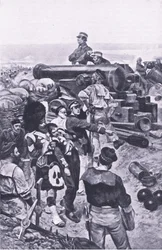 De aanval op Sevastopol, 1855, illustratie uit Britse gevechten op land en zee, 1915