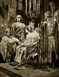 De kroning van Eduard II, 1308, illustratie uit 