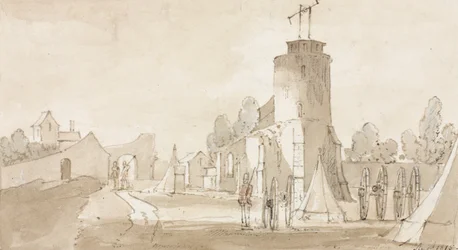 Mont St Jean, het Dorp van de Slag bij Waterloo, ten Zuiden van Brussel, 1815