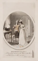 Mr Courtney toont Henrietta het miniatuurportret van hun moeder, Boek 5 Hoofdstuk 4, illustratie voor een editie van 