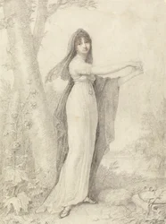 Portret van een dame staand bij een meer
