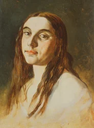 Portret van een gekke dame