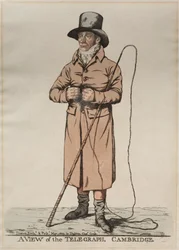 Een uitzicht op de telegraaf, Cambridge, 1809