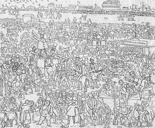 Manieren en gewoonten van de Engelsen in 1849: Een uitzicht op Epsom Downe op de Derbydag, 1849