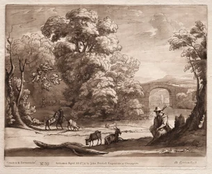 Liber Veritatis: Nr. 39, Een Landschap met Herder die Doedelzak speelt en Geiten die Grazen, 1774
