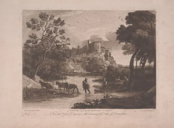 Uitzicht op Tivoli bij Zonsondergang, gepubliceerd 1775