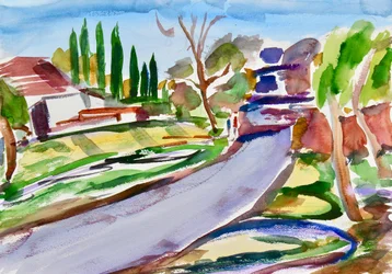 Achterweg met schaduwen, 2017