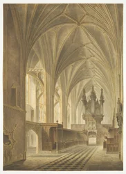 Het koor van de kathedraal van Bristol, kijkend naar het westen