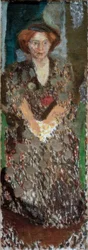 Portret van Mathilde Schönberg in het atelier