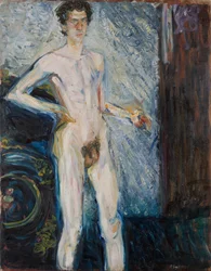 Naakt zelfportret met palet, 1908