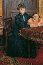 Vrouw met kind Mathilde Schönberg met dochter Gertrud, 1906