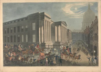 De Koninklijke Post vertrekt vanaf het Hoofdpostkantoor, Londen