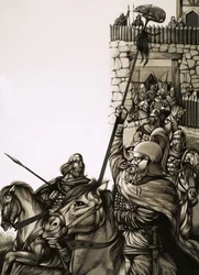 Camelot, het kasteel van koning Arthur en zijn ridders van de Ronde Tafel