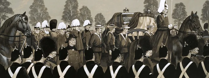 De begrafenisstoet van koningin Victoria