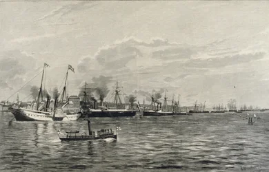 De Marineparade in Kiel op 3 september 1890