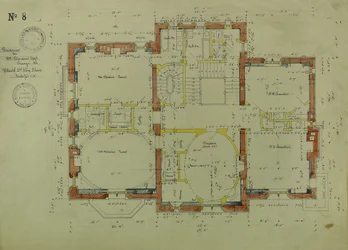 William Borden Residence, Chicago, Illinois, Plan tweede verdieping