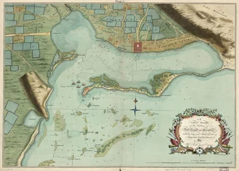 Een correcte schets van de havens van Port Royal en Kingston, met de nabijgelegen sleutels en ondiepten enz. van een recente nauwkeurige enquête, door de heer Richd Jones, ingenieur.