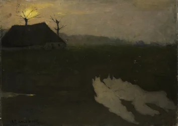 Landschap bij maanlicht