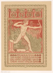 Omslagontwerp voor: Feestprogramma van de Algemene Nederlandse Diamantbewerkersbond bij de invoering van de achturendag