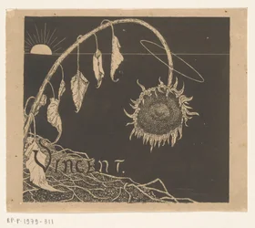 Omslagontwerp voor: Richard Roland Holst, Tentoonstelling der nagelaten werken van Vincent Van Gogh, 1892