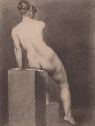 Mademoiselle Rose naakt, van achteren gezien