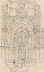 De kerk van St. Wulfran, Abbeville: De noorddeur van de westelijke gevel