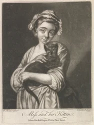 Meisje en haar Katje (Landelijk Leven)