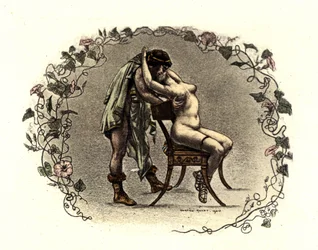 Illustratie door Richard Ranft (1862 - 1931) voor Lucien de Samosate (ca. 125): 