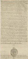 Croxden Abbey - Stichtingsoorkonde: gravure