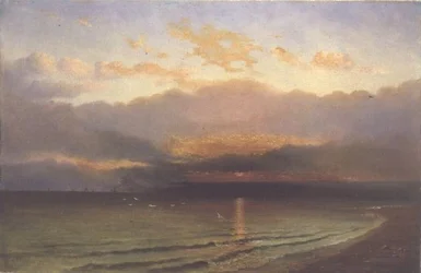 Zonsondergang aan de kust van Yorkshire