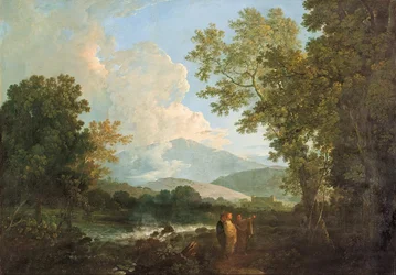 Cicero met zijn vriend Atticus en broer Quintus, in zijn villa te Arpinum