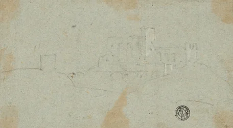 Schets van fort op heuvel