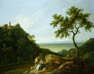 Uitzicht op Tivoli met de Campagna in de verte