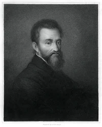 Michelangelo, Italiaanse Renaissance beeldhouwer, schilder, architect en dichter, 1833