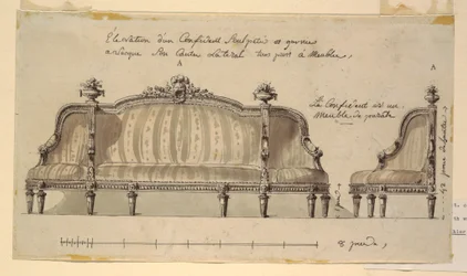 Tekening, Ontwerp voor een vertrouwenspersoon, ca. 1780