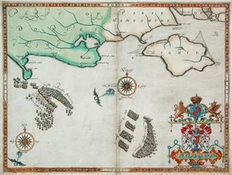De Engelse en Spaanse vloten tussen Portland Bill en het Isle of Wight op 2 - 3 augustus 1588